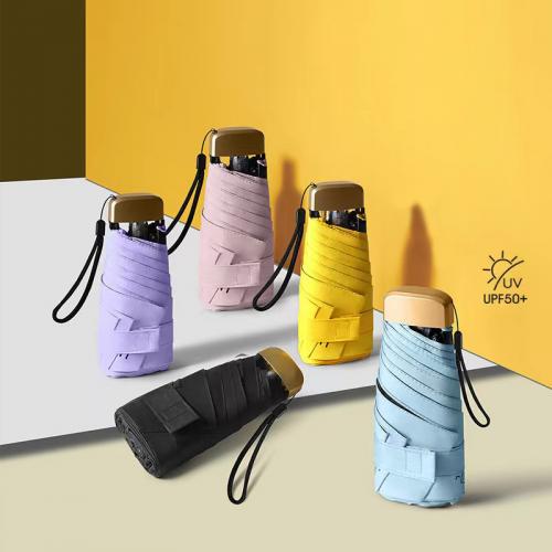 Custom Wholesale Small Manual Open UV Protection Lightweight Compact Portable 5 Fold Pocket Mini Umbrellas