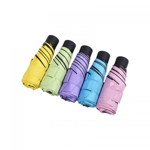 Custom Wholesale 5 Fold Manual Open Lightweight Sunproof Waterproof UV protection Super Mini Umbrellas