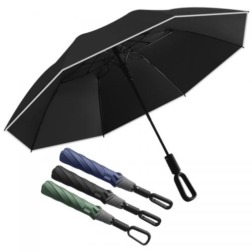 2 Fold Automatic Open Windproof Reflective Stripe Umbrellas