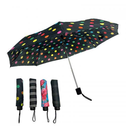 Factory Wholesale Custom Promotion Cheap Compact Foldable Portable 3 Fold Manual Open Printing Umbrellas