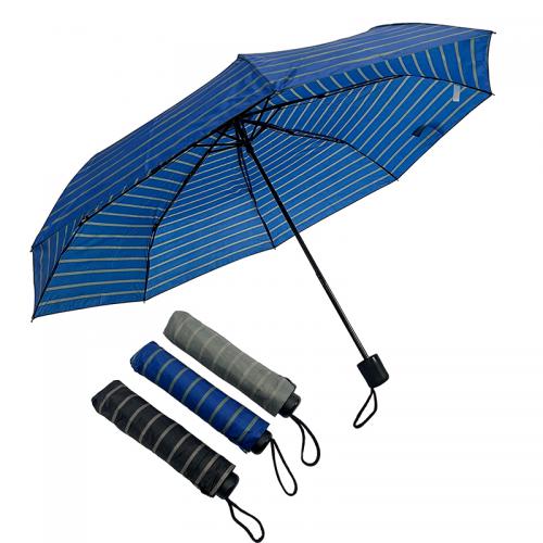 Factory Wholesale Custom Compact Foldable Portable 3 Fold Manual Open Stripe Printing Umbrellas