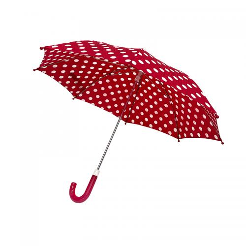 J handle Stick Umbrella White Dot Printing Windproof Manual Open Kids Umbrella For Children