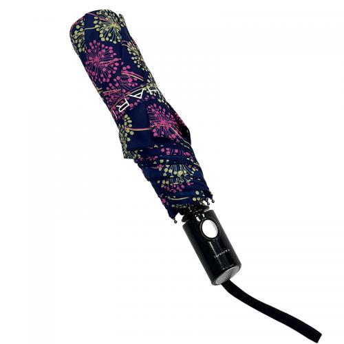 Custom Curved Handle Windproof Portable Travel 3 Folds Semiautomatic Umbrella With Animal Printing